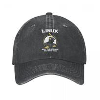 Linux May The Source Be With You Summer Cap Dad Ponytail Baseball Cap Classic Coding Nerd Hats Washed Sport Casquette Gorras One Size