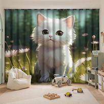 Mielos katės Blackout užuolaidos Vaikų kambarys Erkeris Nuo grindų iki lubų Langas Lengvas montavimas Šėlinimas Šiluma Įvairūs raštai W50xH130(CM)x2PCS-Rod pocket