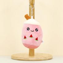 12 cm vaisių pieno arbatos puodelis pliušinis raktų pakabukas Mieli įdaryti pliušiniai kuprinė pakabukas Kawaii animacinis filmas Valentino dienos dovanos mergaitei