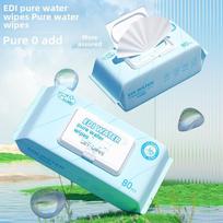 Kūdikių rankų ir burnos drėgnos servetėlės, didelis 80 vnt. pakelis su dangteliu, higieninės valomosios servetėlės Pure water model, 80 pieces