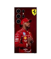 Coque - Ferrari - Samsung Galaxy S25 Ultra - Silicone - Noir - Lewis Hamilton Wallpaper juoda