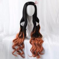 Kamado Nezuko perukas Nezuko Cosplay 95cm Spalvos perėjimo ilgi plaukai Aksesuarai Karščiui atsparus sintetinis perukas One Size