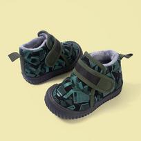 Žieminiai Velcro batai su vilnos pamušalu vaikams - Minkštas padukas, Šilti, Medvilne pamušti batai berniukams ir mergaitėms 22/Inner Length 14.0cm