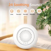 2025 Mamos pasirinkimas Nešiojamas garso aparatas kūdikiui suaugusiam, Išmanus verksmo aptikimas, Bluetooth įkraunamas baltojo triukšmo aparatas balta
