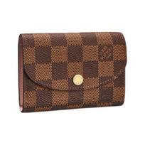 Louis Vuitton Rosalie Snap Closure Canvas And Leather Wallet Women Wallet Brown Pink N64423 Box(Basic Set+Box)