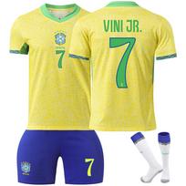 Brazilija Vinicius Jaunimo Futbolo Marškinėliai Sportinė Apranga Geltonas Poliesteris Vaikams 120-130 CM geltona