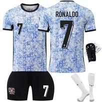 2024 Portugalijos Ronaldo futbolo marškinėliai, Vaikų sportinė apranga, Poliesteris, Daugiaspalviai 100-110 CM