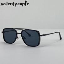 Vintage Steampunk Pilot Square Sunglasses Men  Luxury Brand Trendy Metal Frame Driving Sunglass For Male UV400 Punk Shades