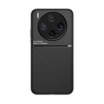 For Vivo X300 and X300 Pro Embossed Leather Case Magnetic Wireless Charging Good Grip Hand Feeling Soft Silicone Cover Artificial leather&vivo X300