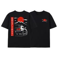 Japanese Style Car JDM Culture Tshirt Unisex Women Summer Cotton Y2K Clothing Sports Fashion Short Sleeve Tops Streetwear Unisex M