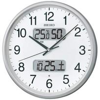 Extended Seiko Clock Wall Radio Humidity Silver 35cm BC405S [2-Year Manufacturer's Warranty] Clock, Controlled, Analog, Calendar, Temperature,