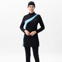 Moteriški musulmoniški kuklūs islamiški pilno dangčio Burkini paplūdimio plaukimo kostiumai XXXXXL mėlyna