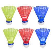 6 vnt./rinkinys Šviečiantys badmintono kamuoliukai LED putplasčio plastikas Sportinis badmintonas Spalvingi šviečiantys volai Vaikams LED badmintono rinkinys sporto veiklai 6pcs red
