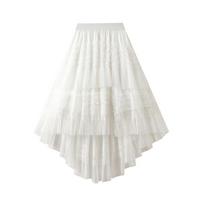 Fungus Irregular Fashion Solid Color Cake Tutu Skirt Fairy Skirt Big Pendulum Splicing Mesh Skirt One size balta