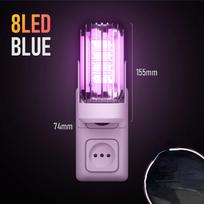 220 V ES kištukinio lizdo elektrinė uodų žudymo lempa 365 nm UV 8 LED vabzdžių apšvietimas be triukšmo naktiniai žibintai nuo uodų žudymo US Plug
