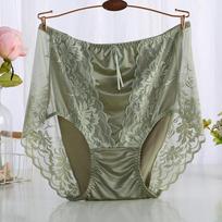 Didelio dydžio Seksualios Nėrinės Besiūlės Kelnaitės Aukšto Liemens Tinklelio Kelnaitės Minkštos Kvėpuojančios Kelnaitės Lengvi Apatiniai 3XL žalia
