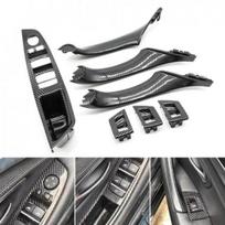 Vidinių durelių panelės rankenėlės traukiklio apdailos dangtelio rinkinys BMW 5 serijai F10 F11 F18 Anglies pluošto black