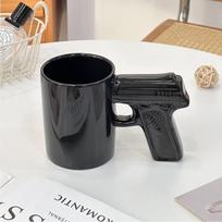 Kūrybingas keraminis puodelis auksinis sidabrinis pistoletas puodelis rankenos puodelis personalizuotas vandens puodelis kavos puodelis 3D modeliavimo puodelis spalvoto glazūros puodelis 301-400ml