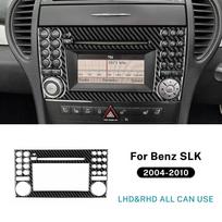 Centrinio valdymo mygtukų panelės apdailos lipdukas Mercedes Benz SLK R171 2004 2005 2006 2007 2008 2009 2010 Metams Tikras minkštas anglies pluoštas Black LHD RHD black