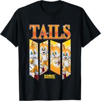 Sonicas Ežys Tails Greičio ir Blizgesio Panelės Marškinėliai S juoda