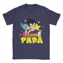 Dragon Ball Tėvo dienos marškinėliai Super Saiyan Tėtis Humoras Grynos medvilnės marškinėliai Apvalus kaklas Trumpomis rankovėmis Marškinėliai Drabužiai Viršutiniai drabužiai S