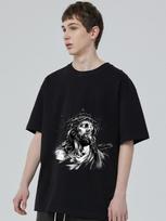 Juodi Marškinėliai Jėzus Kristus Erškėčių vainikas Religinis meno spaudinys Vyrams ir Moterims Laisvalaikio apranga Streetwear Mada S juoda