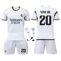 Real Madrid Vinicius Jr. Vaikų futbolo aprangos komplektas Baltas Kvėpuojantis Poliesteris Sportinė apranga Treniruotėms ir Varžyboms 120-130 CM balta