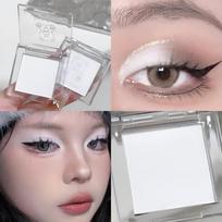 Matte Highlighter Powder In White-Natural 3D Brightening Eyeshadow Long-Lasting Eye Makeup Palette Brighten Face High Gloss