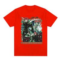 Anime Jojo Bizarre Adventure Kakyoin Noriaki T Shirts Unisexs Women Casual 100 Cotton Short Sleeves Oversized Tshirts Streetwear S