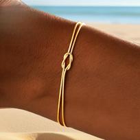 Women's 18K Gold-Plated Stainless Steel Bracelet, Cute Tennis Bracelet, Exquisite Stainless Steel Jewelry for Women