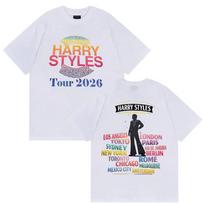 Harry Styles Together Pasaulinio turo prekių marškinėliai Unisex Moterims Vintažinės mados grynos medvilnės T-shirt Vasaros trumpomis rankovėmis viršus 2XL