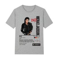 Michael Jackson Bad album Vintage Tshirt Unisex and Women Summer Cotton Clothing Fashion Round Neck Short Sleeved Tee Fan Gifts S black