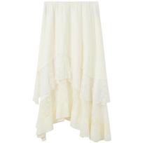 Sancai 2026 Summer Lace Patchwork Asymmetrical A-line Long Skirt S