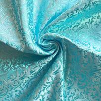 75x50cm Wheat Floral Pattern Damask Silk Satin Brocade Jacquard Fabric DIY Cheongsam Costume Upholstery Curtain Sewing Patchwork 50cmx75cm šviesiai mėlyna spalva