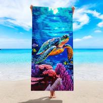 1pc Beach turtle animal printed beach towel, quick drying absorbent beach towel, outdoor sports swimming beach towel W30*H60(CM)