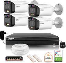 IP stebėjimo sistema Dahua TIOC 5mpx 2K 4 vamzdinės kameros NVR su disku | Z51598B4