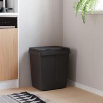 Dviguba šiukšliadėžė antracito spalvos 2x25l
