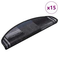 Lipnūs laiptų kilimėliai 15vnt juodas ir pilkas 65x21x4cm