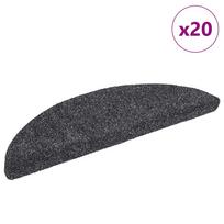 Laiptų kilimėliai lipnūs 20 vnt 56x17x3 cm tamsiai pilki pusapvaliai