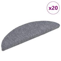 Laiptų kilimėliai lipnūs 20 vnt 56x17x3 cm šviesiai pilki pusapvaliai
