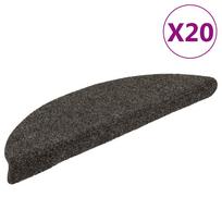Laiptų kilimėliai lipnūs 20 vnt 56x17x3 cm antracito spalvos pusapvaliai