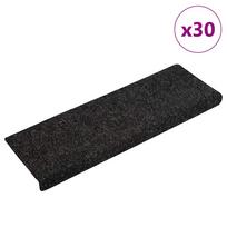 Laiptų kilimėliai lipnūs 30 vnt juodi 65x21x4 cm stačiakampiai kraštai