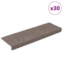 Laiptų kilimėliai lipnūs 30 vnt 65x21x4 cm smėlio spalvos stačiakampiai kraštai
