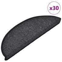 Laiptų kilimėliai 30 vnt antracito spalvos 56x17x3 cm pusapvaliai