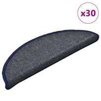 Laiptų kilimėliai 30 vnt 56x17x3 cm tamsiai pilki ir mėlyni pusapvaliai