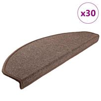 Laiptų kilimėliai 30 vnt 65x24x4 cm kavos rudos spalvos pusapvaliai dideli