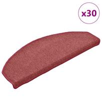 Laiptų kilimėliai 30 vnt 65x24x4 cm bordo spalvos pusapvaliai dideli