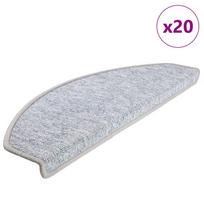 Laiptų kilimėliai 20 vnt 65x24x4 cm šviesiai pilki pusapvaliai dideli