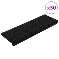 Laiptų kilimėliai 30 vnt juodi 65x21x4 cm stačiakampiai kraštai
