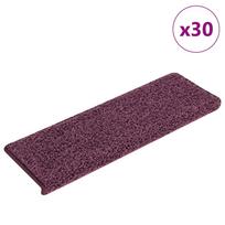 Laiptų kilimėliai 30 vnt 65x21x4 cm tamsiai violetiniai stačiakampiai kraštai